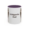 11oz Schipperke Dog Dad Mug, Purple, front view