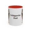 11oz Schipperke Dog Dad Mug, Red, front view