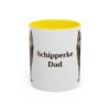 11oz Schipperke Dog Dad Mug, Yellow, front view