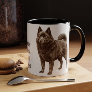 11oz Funny Schipperke Mug, Black, lifestyle photo