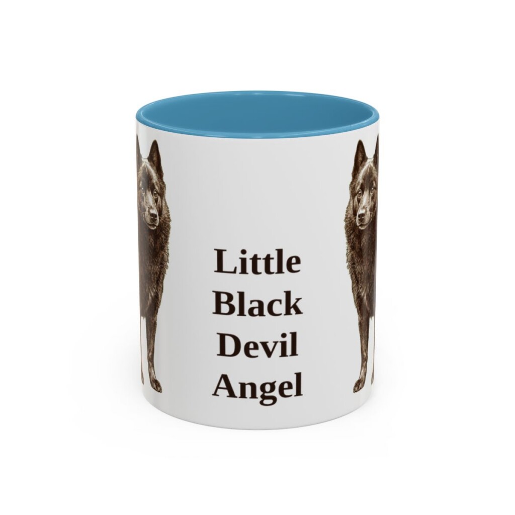 11oz Funny Schipperke Mug, Light Blue, front view