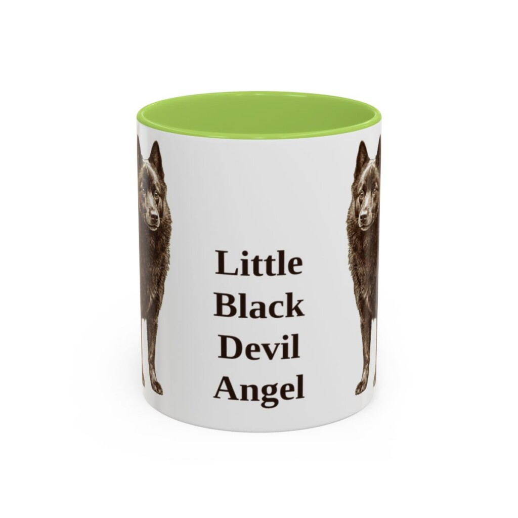 11oz Funny Schipperke Mug, Light Green, front view