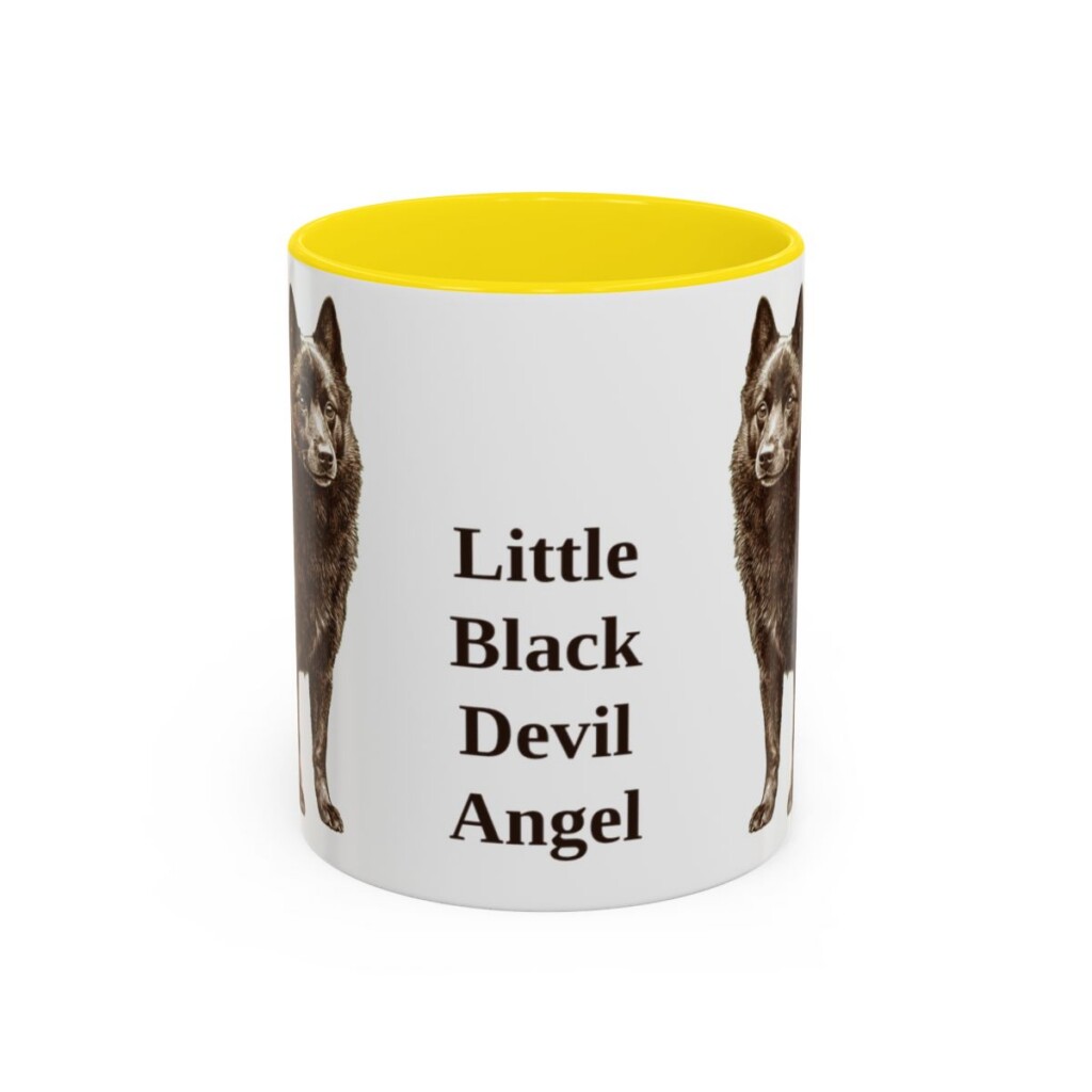 11oz Funny Schipperke Mug, Yellow, front view