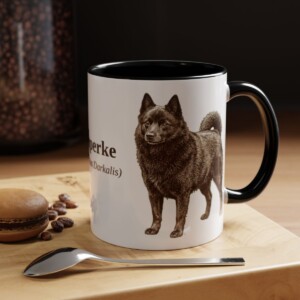 11oz Schipperke Latin Mug, Black, lifestyle photo