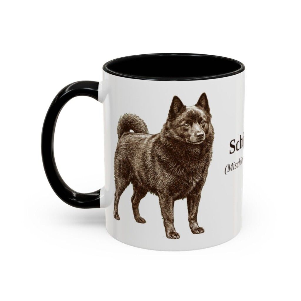 11oz Schipperke Latin Mug, Black, left side view
