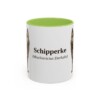 11oz Schipperke Latin Mug, Light Green, front view
