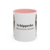 11oz Schipperke Latin Mug, Pink, front view
