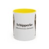 11oz Schipperke Latin Mug, Yellow, front view