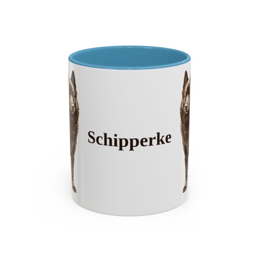 11oz Schipperke Mug, Light Blue, front view