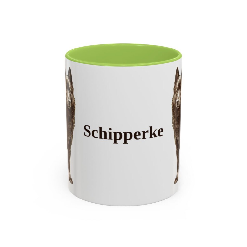 11oz Schipperke Mug, Light Green, front view