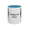 11oz Schipperke Dog Mom Mug, Light Blue, front view