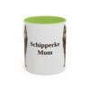 11oz Schipperke Dog Mom Mug, Light Green, front view