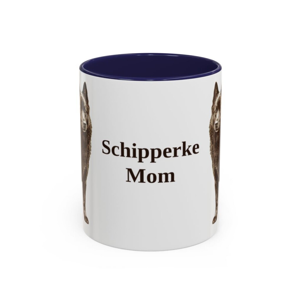 11oz Schipperke Dog Mom Mug, Navy, front view