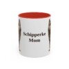 11oz Schipperke Dog Mom Mug, Red, front view