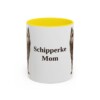 11oz Schipperke Dog Mom Mug, Yellow, front view