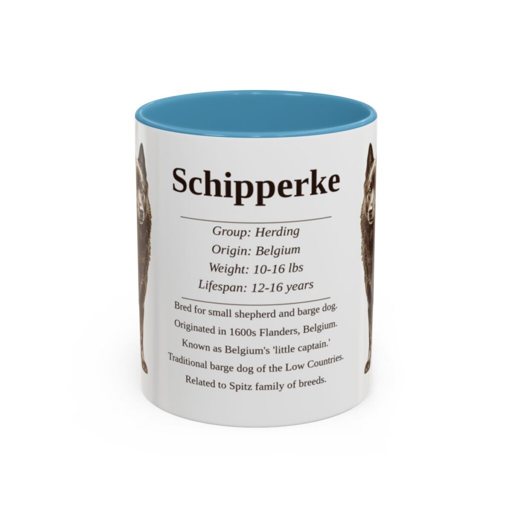 11oz Schipperke Mug, Light Blue, front view
