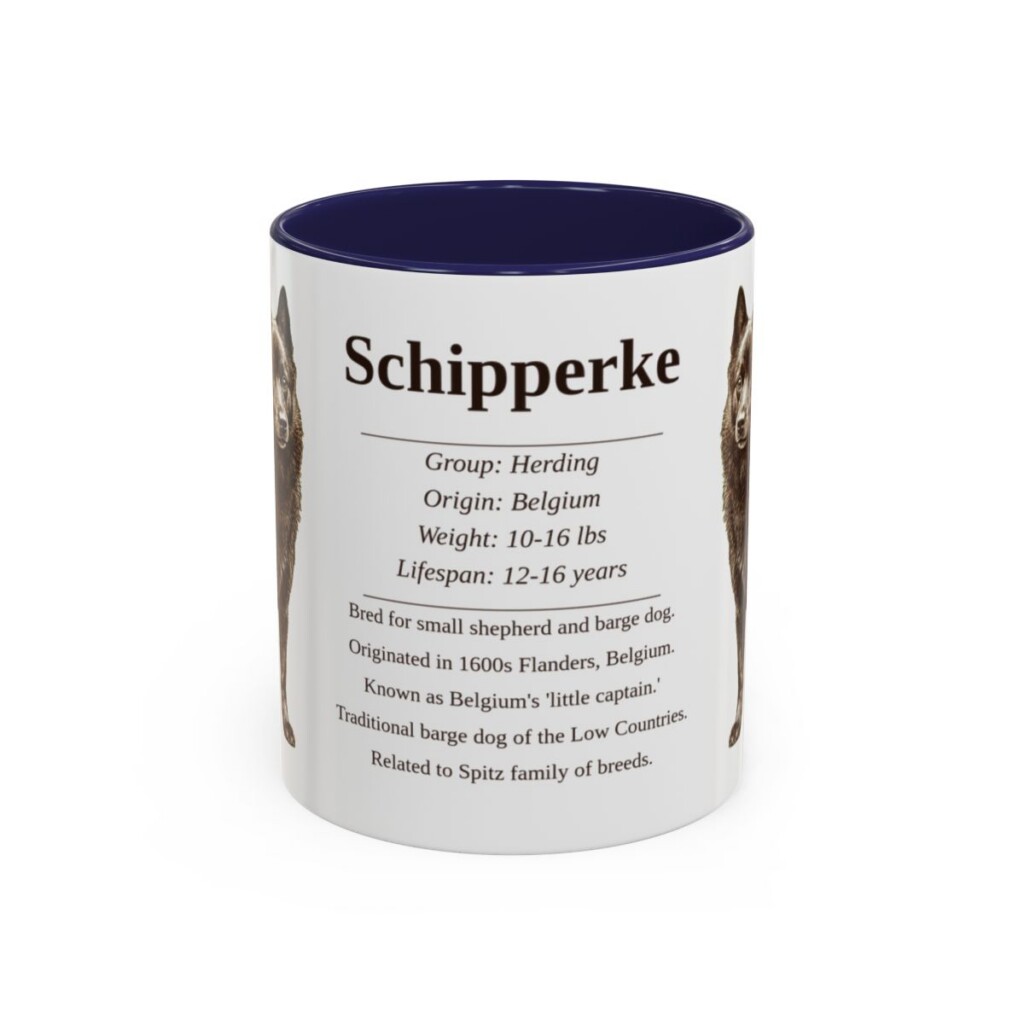 11oz Schipperke Mug, Navy, front view