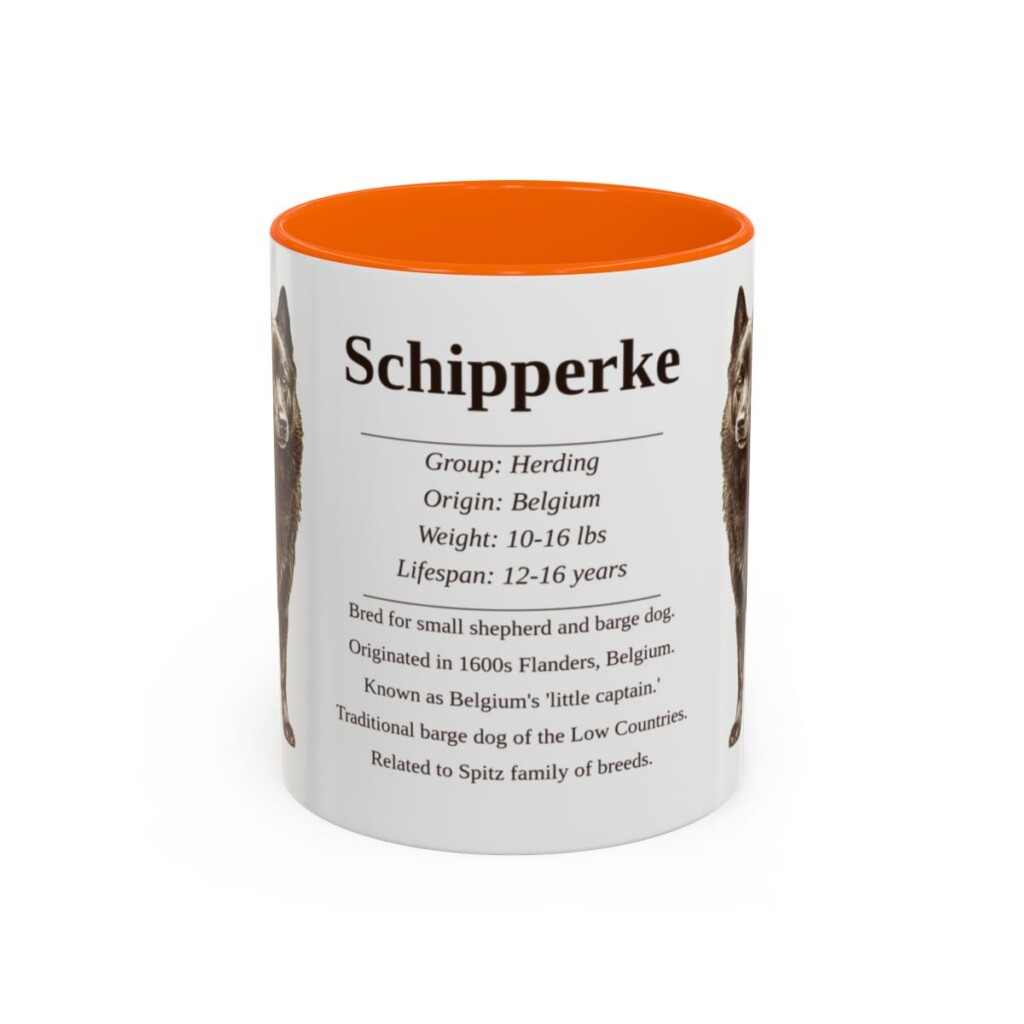 11oz Schipperke Mug, Orange, front view