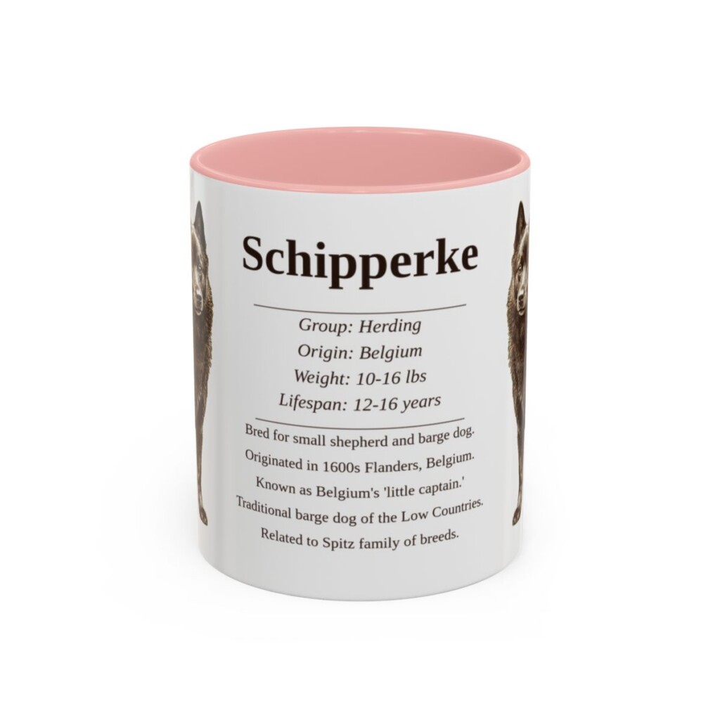 11oz Schipperke Mug, Pink, front view