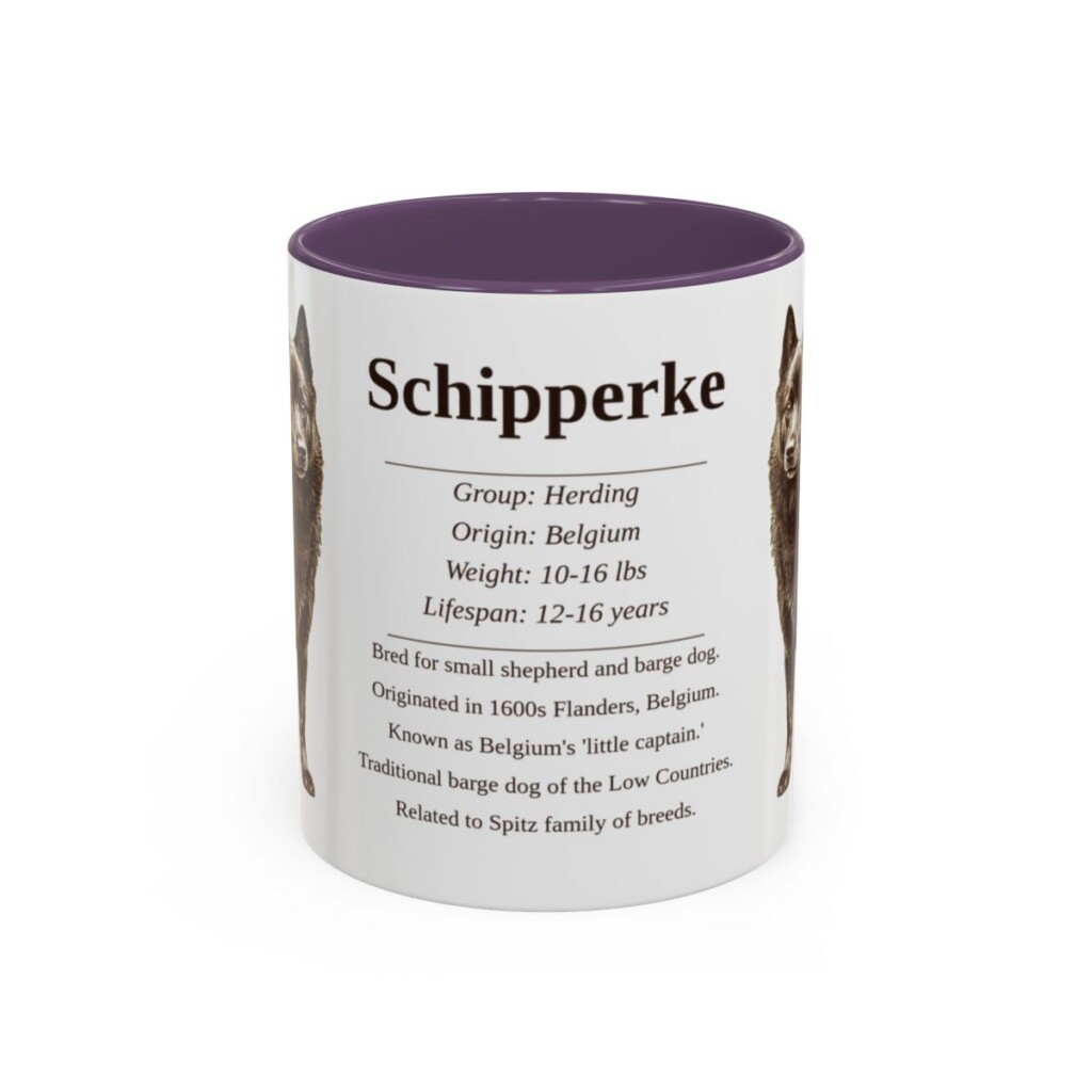 11oz Schipperke Mug, Purple, front view