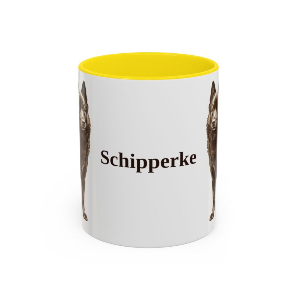 11oz Schipperke Mug, Yellow, front view