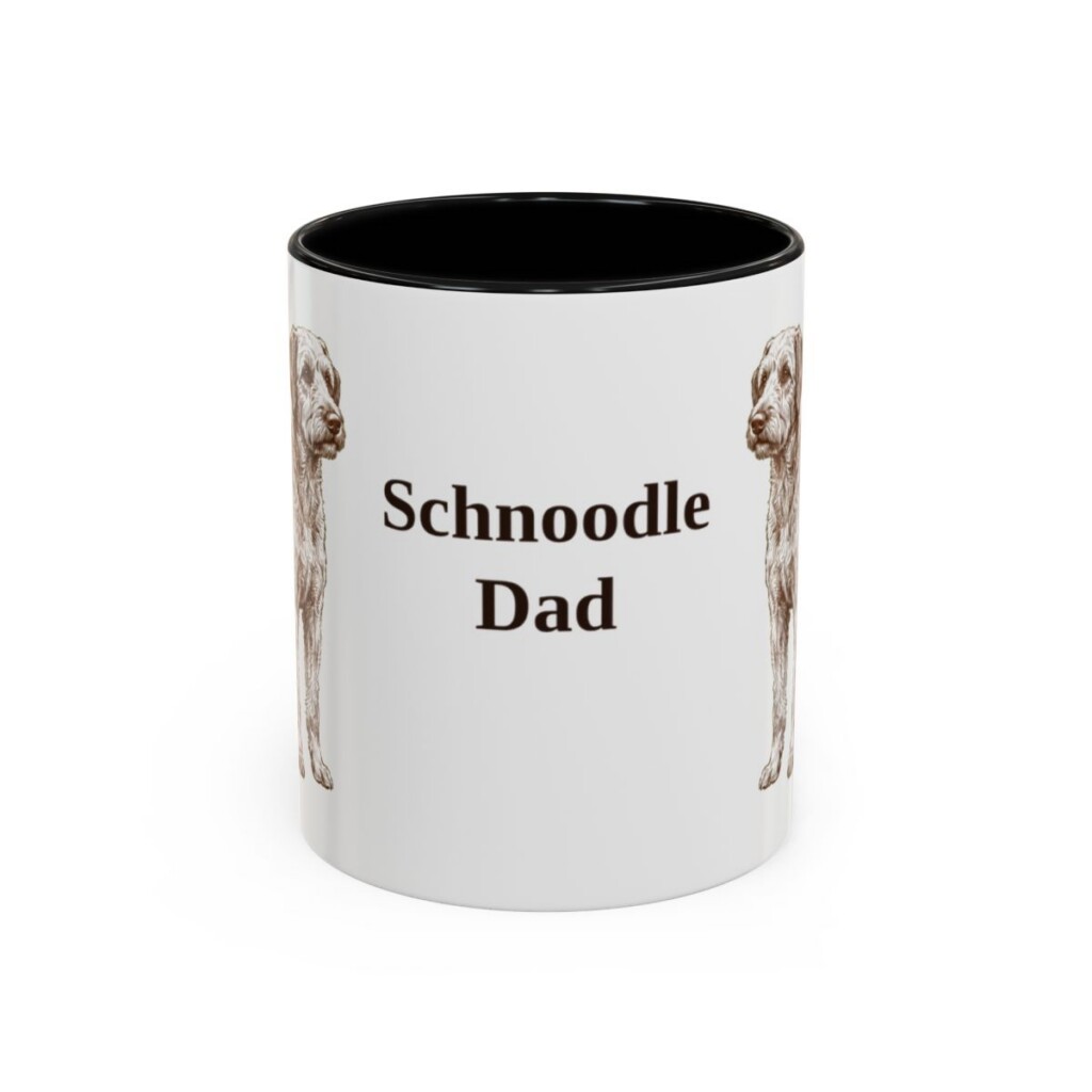 11oz Schnoodle Dog Dad Mug, Black, front view