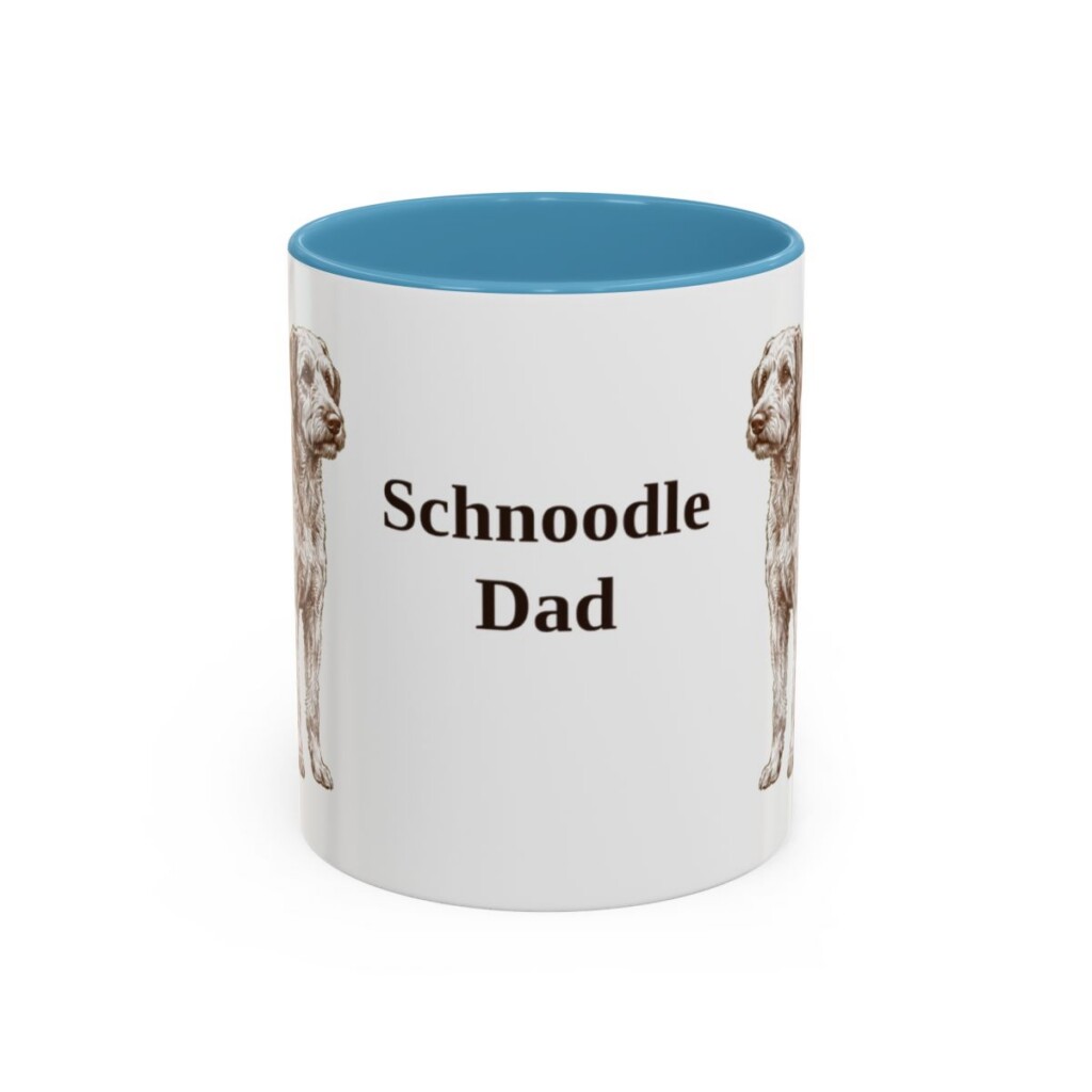 11oz Schnoodle Dog Dad Mug, Light Blue, front view