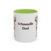 11oz Schnoodle Dog Dad Mug, Light Green, front view