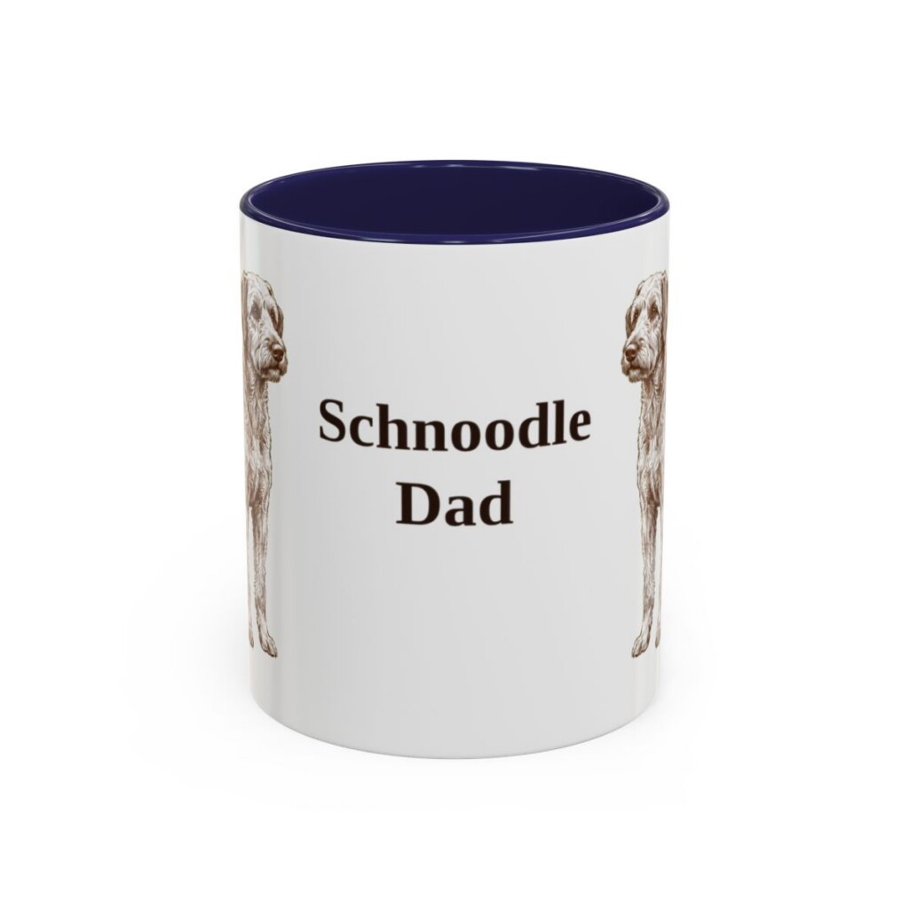 11oz Schnoodle Dog Dad Mug, Navy, front view