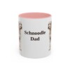 11oz Schnoodle Dog Dad Mug, Pink, front view