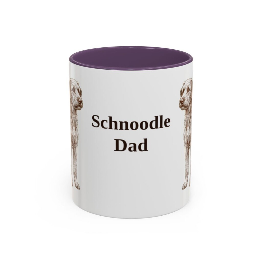 11oz Schnoodle Dog Dad Mug, Purple, front view