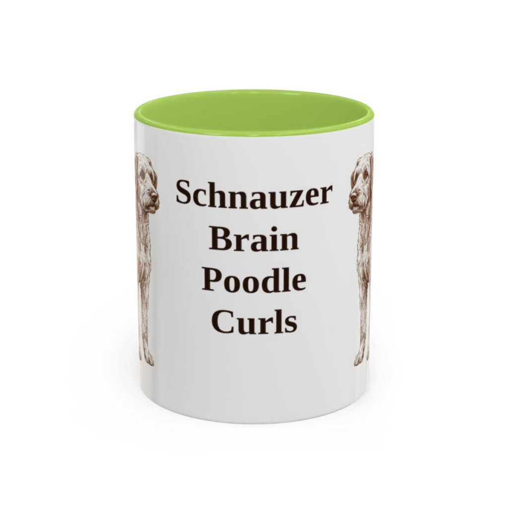 11oz Funny Schnoodle Mug, Light Green, front view