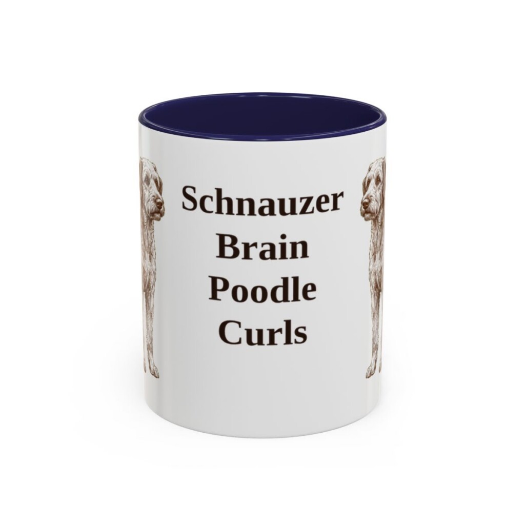 11oz Funny Schnoodle Mug, Navy, front view