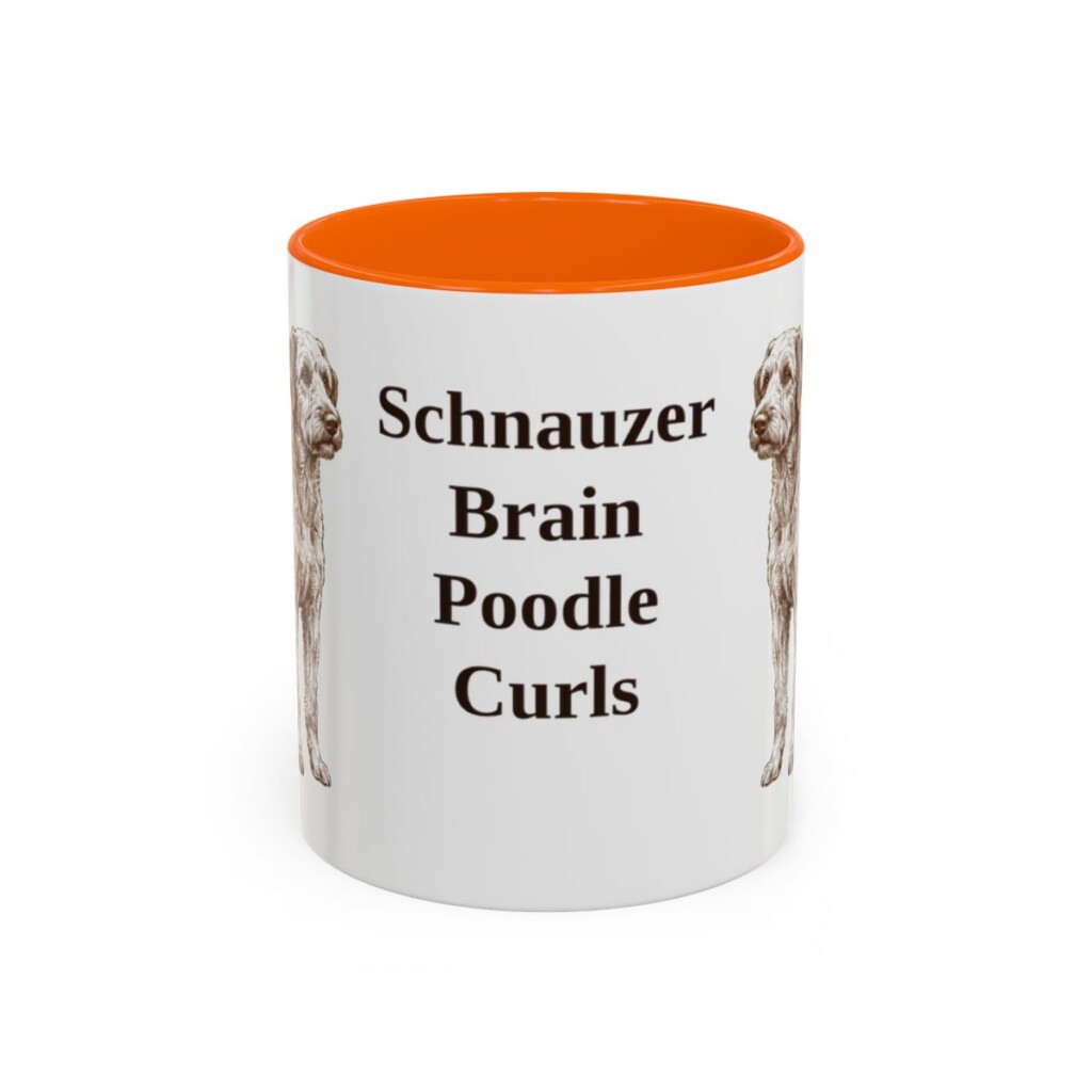 11oz Funny Schnoodle Mug, Orange, front view