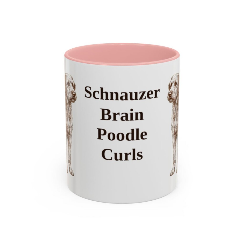 11oz Funny Schnoodle Mug, Pink, front view