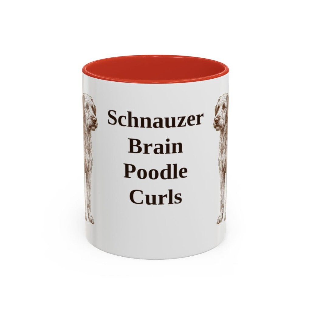 11oz Funny Schnoodle Mug, Red, front view