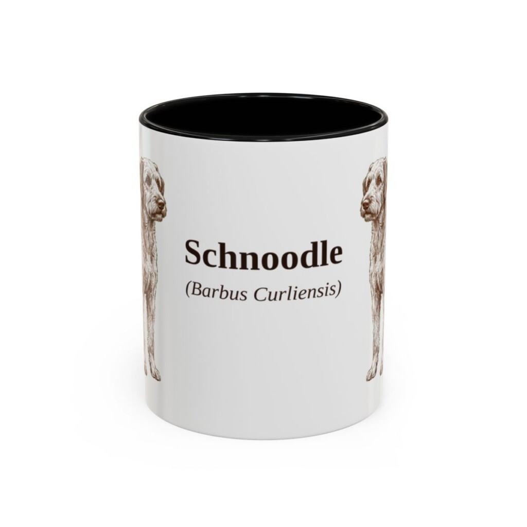 11oz Schnoodle Latin Mug, Black, front view