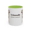 11oz Schnoodle Latin Mug, Light Green, front view