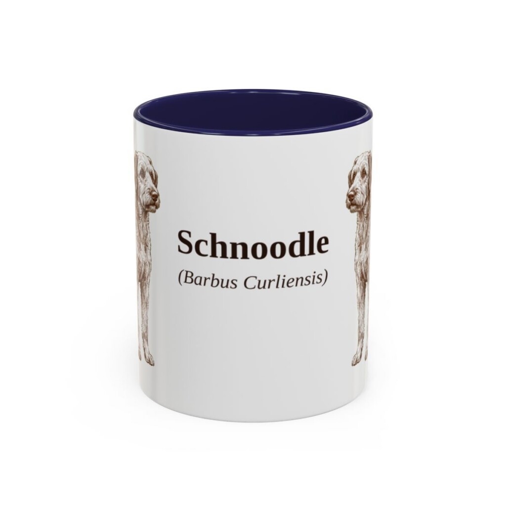 11oz Schnoodle Latin Mug, Navy, front view