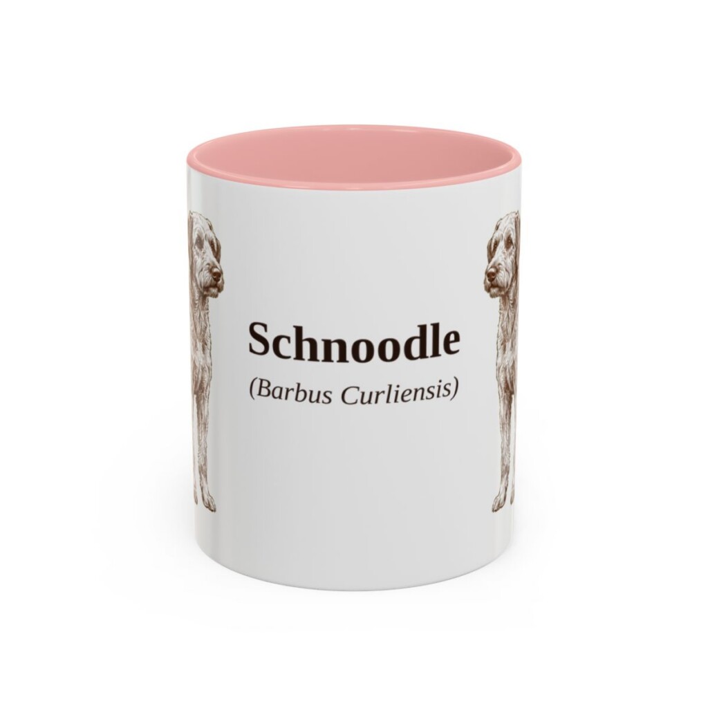 11oz Schnoodle Latin Mug, Pink, front view