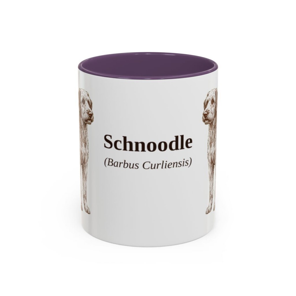 11oz Schnoodle Latin Mug, Purple, front view