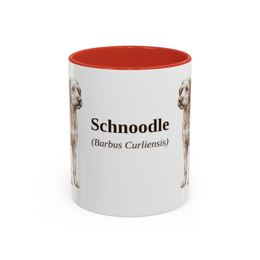 11oz Schnoodle Latin Mug, Red, front view