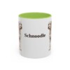 11oz Schnoodle Mug, Light Green, front view