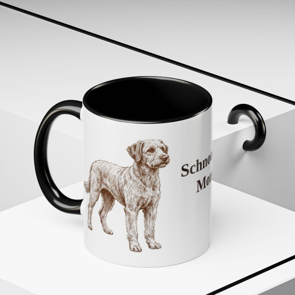 11oz-schnoodle-mug-mom-black-context-2 11oz Schnoodle Dog Mom Mug, Black, lifestyle photo
