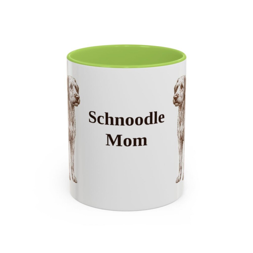 11oz-schnoodle-mug-mom-light-green 11oz Schnoodle Dog Mom Mug, Light Green, front view