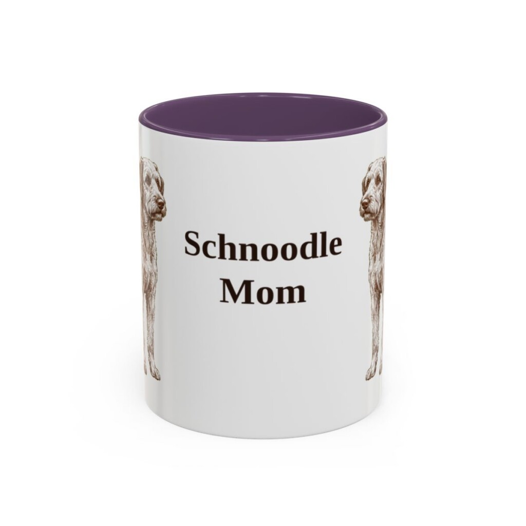 11oz-schnoodle-mug-mom-purple 11oz Schnoodle Dog Mom Mug, Purple, front view