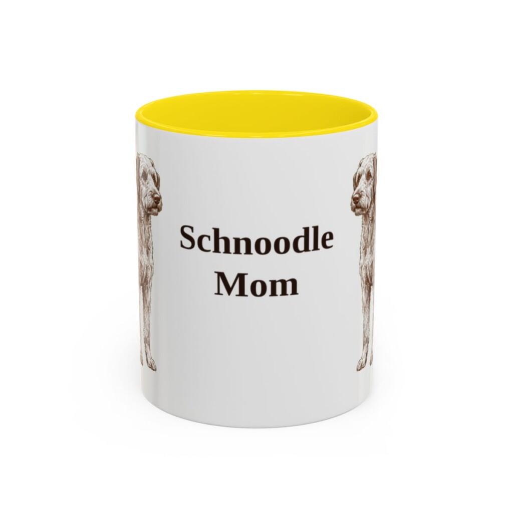 11oz-schnoodle-mug-mom-yellow 11oz Schnoodle Dog Mom Mug, Yellow, front view