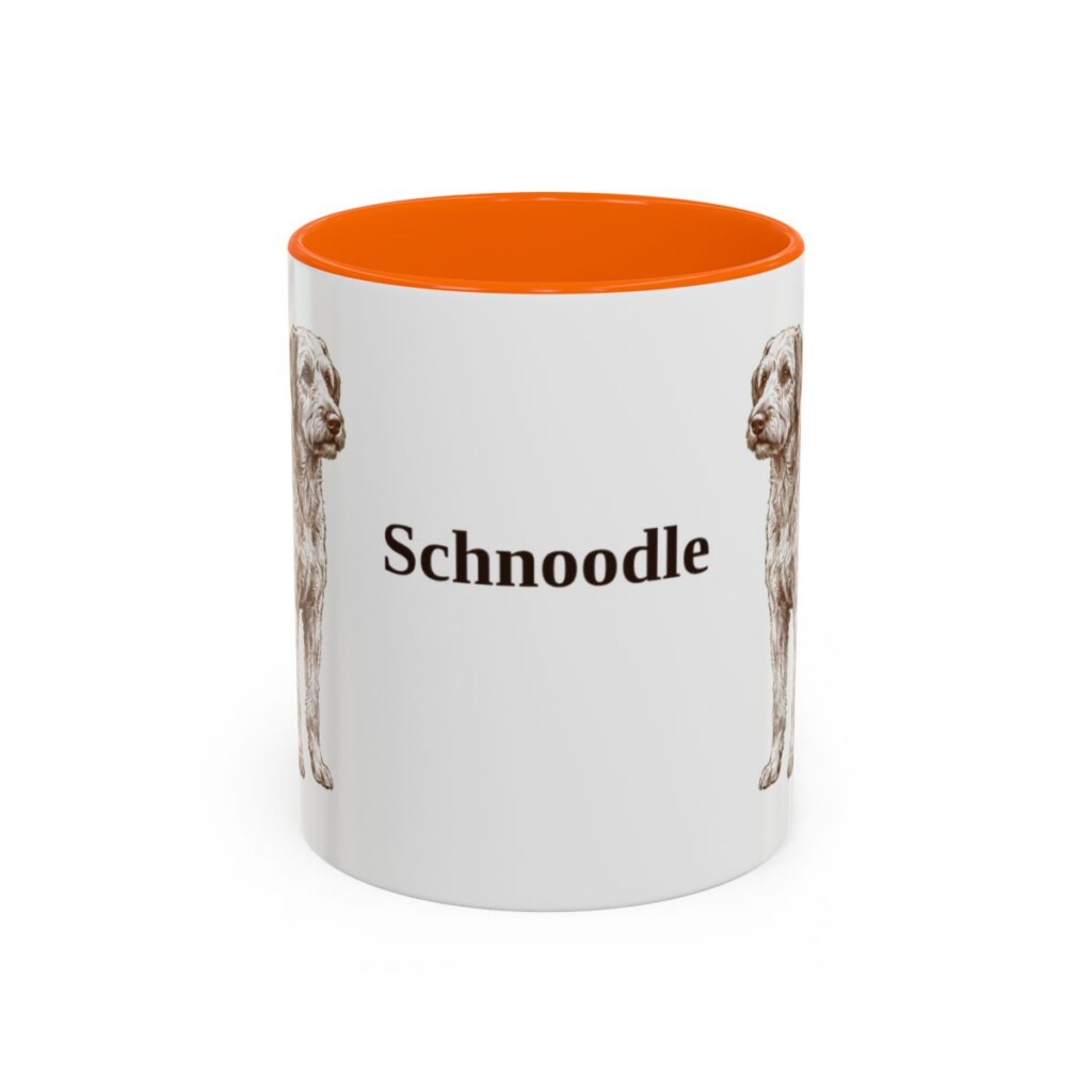 11oz Schnoodle Mug, Orange, front view