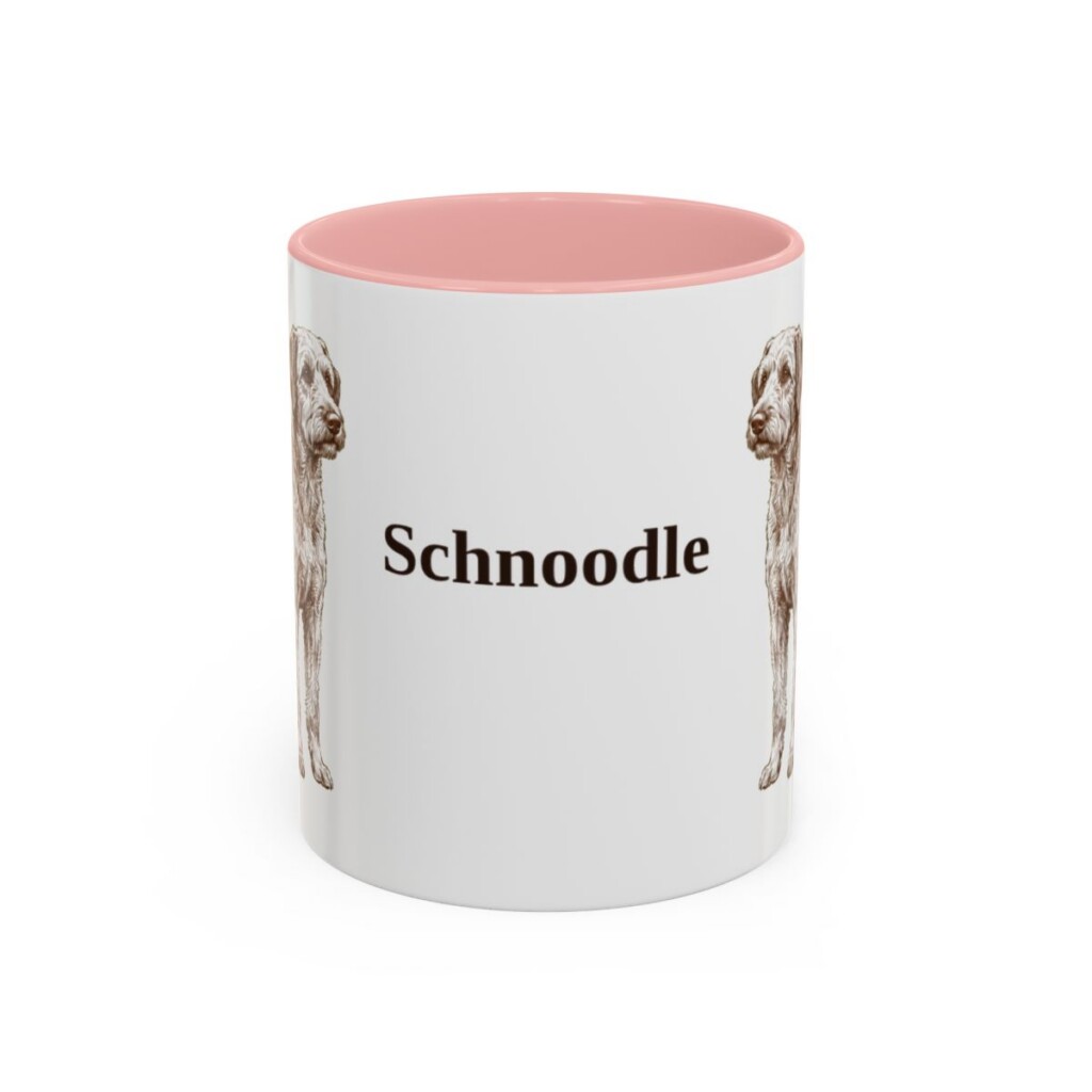 11oz Schnoodle Mug, Pink, front view
