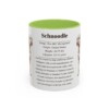 11oz Schnoodle Mug, Light Green, front view